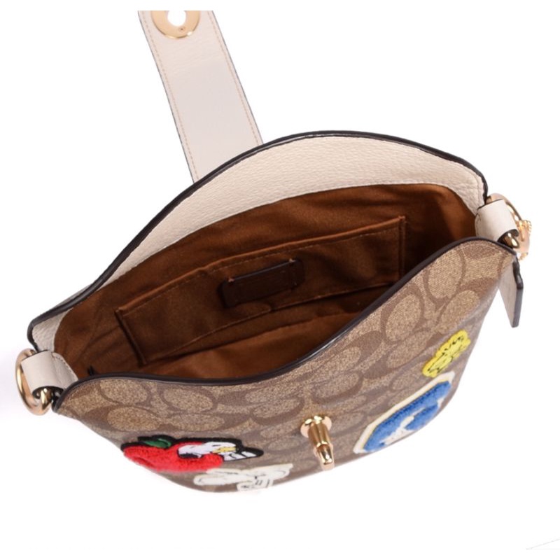 Coach X Peanuts Addie Crossbody In Signature Canvas With Varsity Patches(C4113)