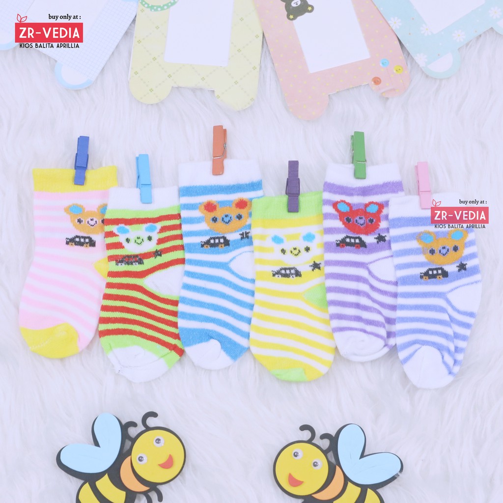 (ISI 6-12 PCS) Kaos Kaki Polos Warna uk Bayi 0-12 Bulan / SNI Baby Socks New Born LEBIH MURAH Month Adem