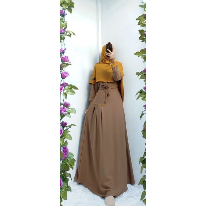 gamis ity crepe set Khimar
