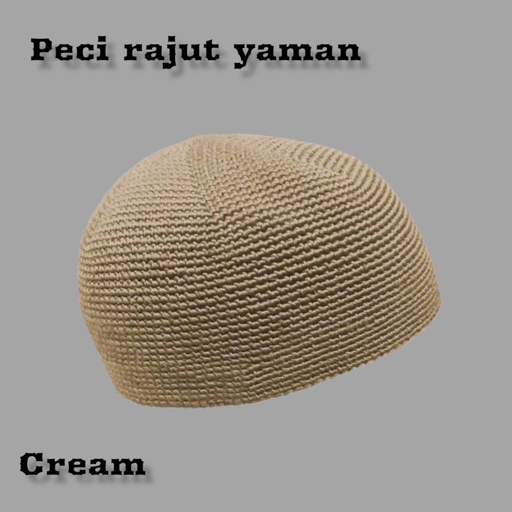 Peci Rajut Yaman Peci Rajut Dewasa Peci Rajut Yaman Dewasa Aneka Warna Peci Rajut Polos Warna Cream