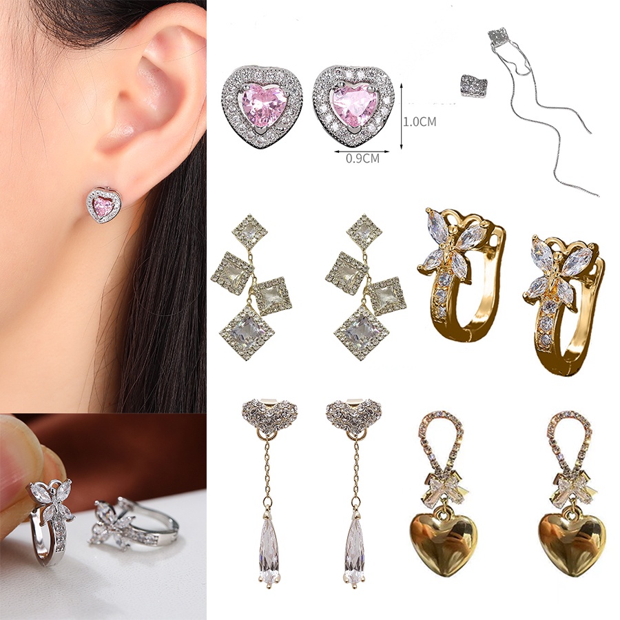 Anting Desain Kupu-Kupu Geometris Bahan 925 silver Gaya Korea Untuk Wanita