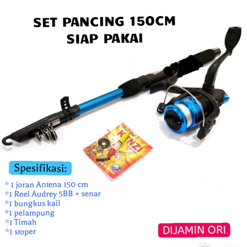 Set Pancing Audrey 5 bb dan joran 150 cm. Siap Pakai. Harga PROMO !!!