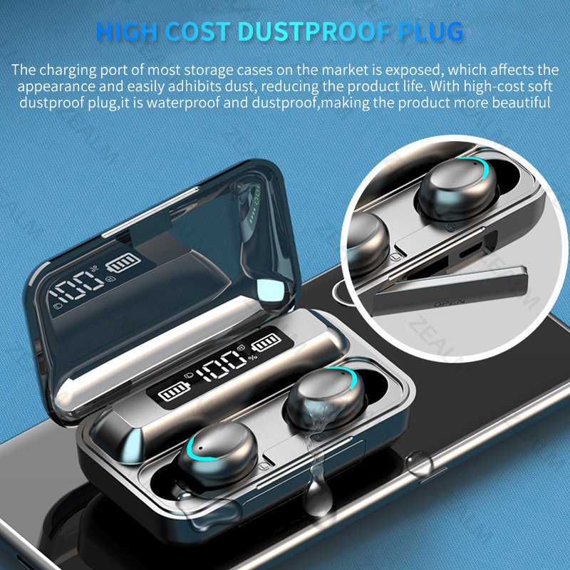 M90 Headset Bluetooth LED Display 2000mah Power Bank Headshet Bloetooth TWS with Mic HIFI Stereo Handset Water Proof Earbuds Wireless Earphone Bluetooth