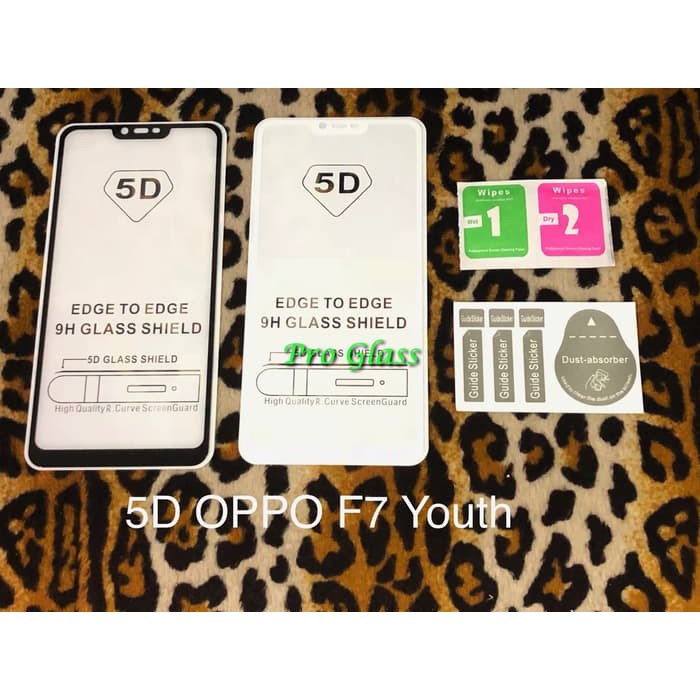 OPPO F7 YOUTH 5D Full Cover Premium Tempered Glass Metal Packaging