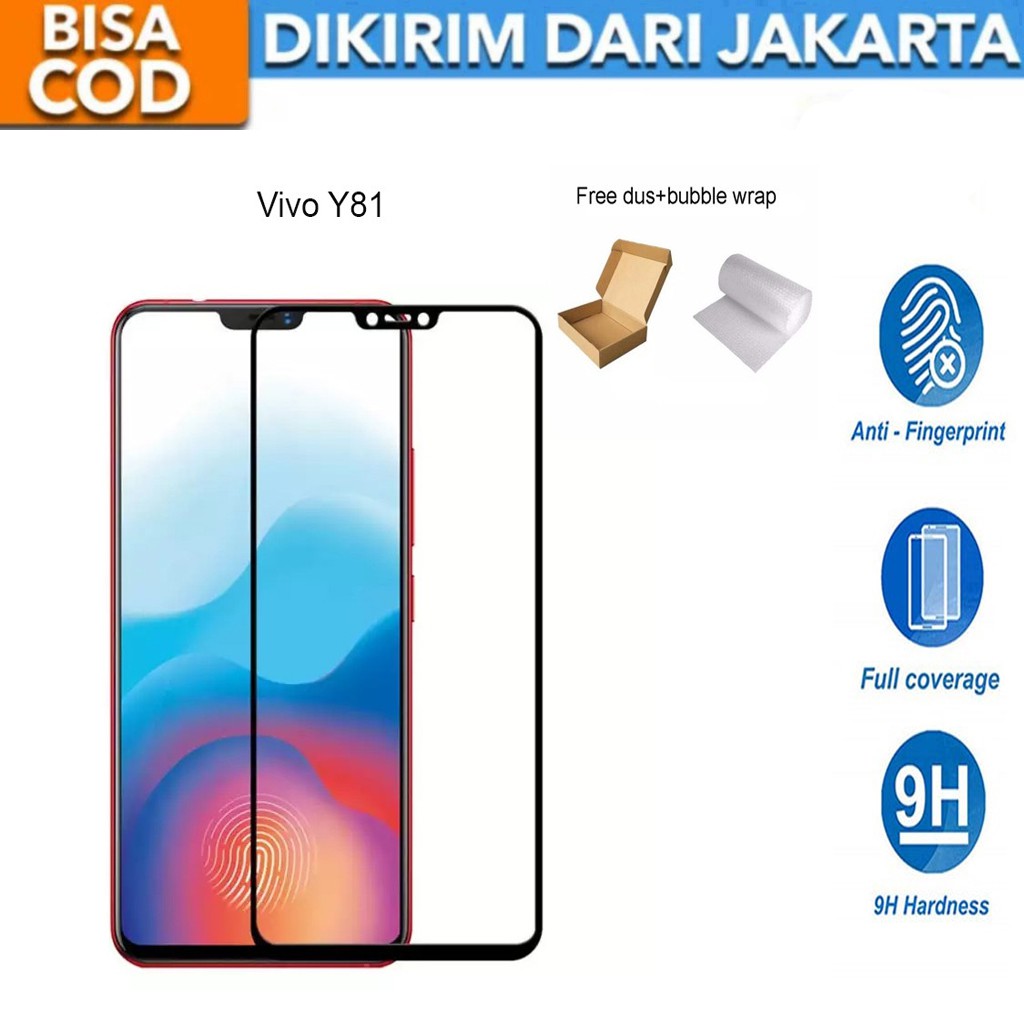 Vivo Y81 Full Cover/Full Screen Tempered Glass Screen Protector Anti Gores