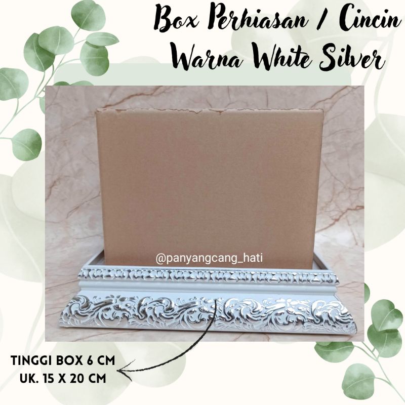 Box Perhiasan Seserahan Kalung Gelang / Kotak Hantaran tutup Akrilik perhiasan / Acrylic Putih Silve