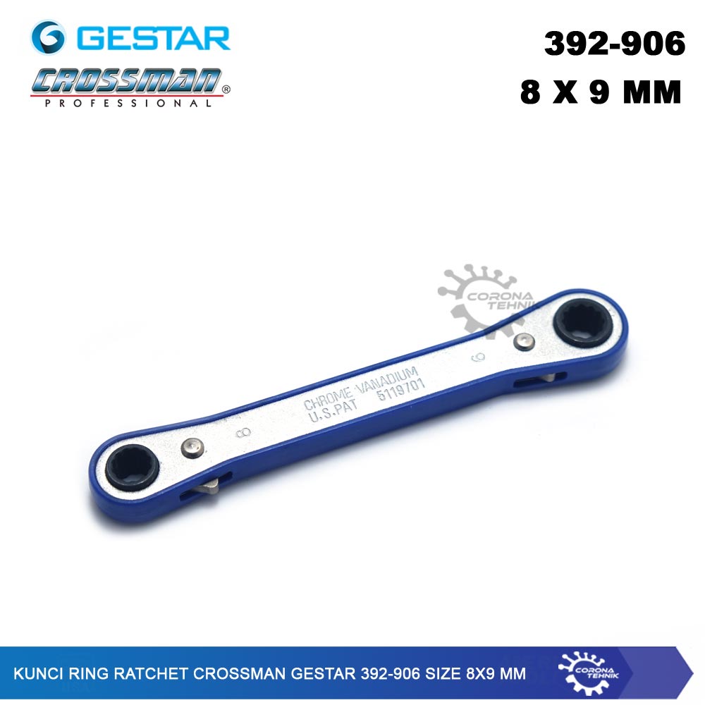Crossman Gestar  - Kunci Ring Ratchet - 392-906 Size 8x9 mm