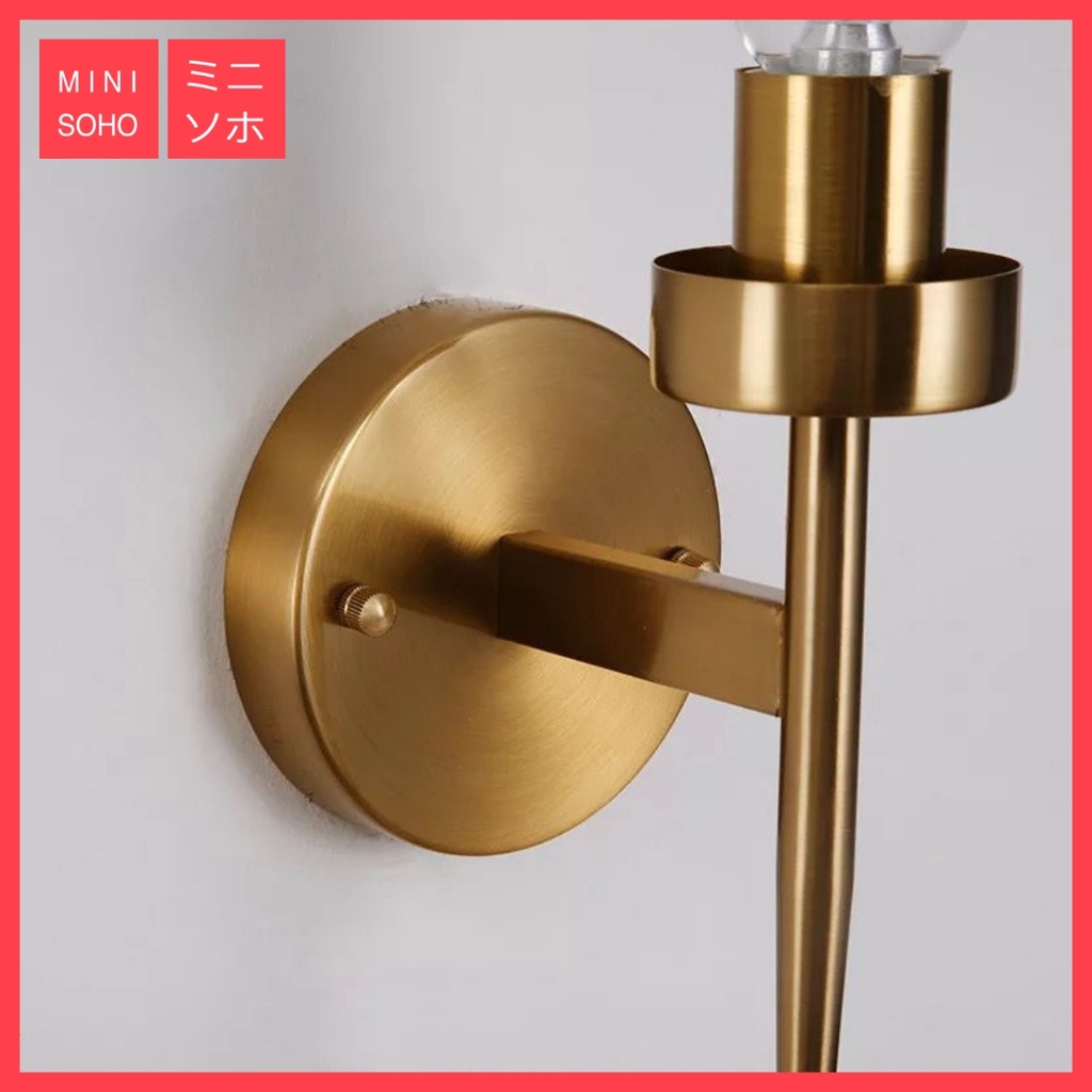 Lampu Dinding Hias Mewah Antique Brass Gold Sconce Minimalis Industrial Modern Wall Lamp Light LED 8421