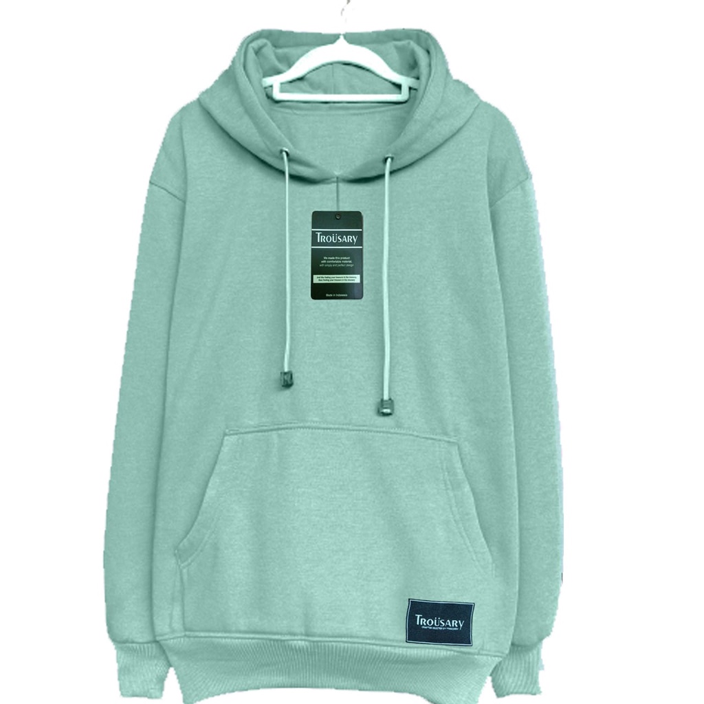Trousary  Hoodie Basic Sweater Size S M L XL XXL Hijau Mint