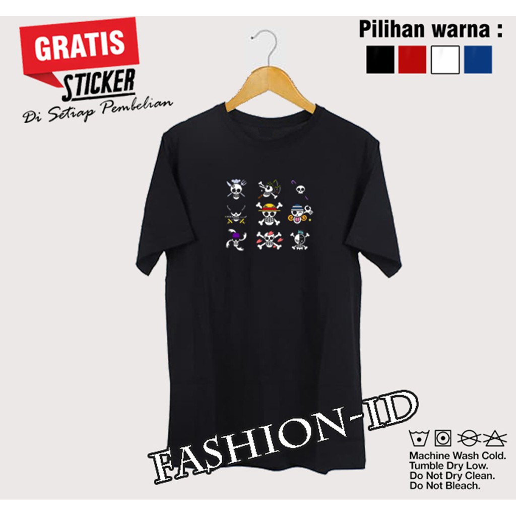 Baju Kaos LUFFY TEAM MUGIWARA CREW ONE PIECE Keren Pria Dan Wanita Distro DIAMOND STORE