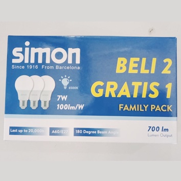 LAMPU LED FAMILY PACK BELI 2 GRATIS SATU 7W SIMON ( PAKET HEMAT )