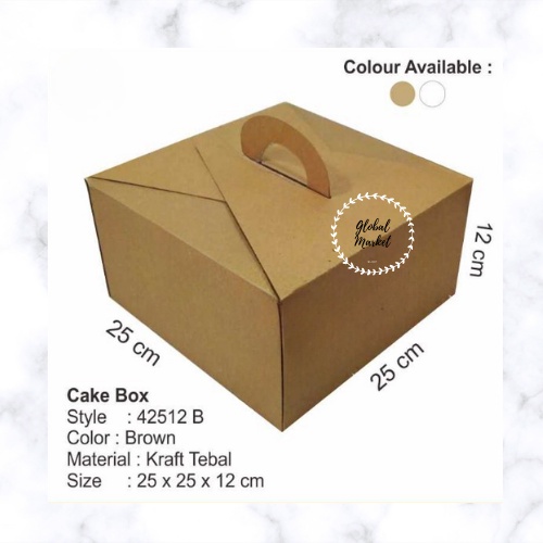 

Gable box kardus packing gift box kotak hampers dus kue box jinjing kotak kue cake box brown 25x25x12 cm (isi 10pcs)