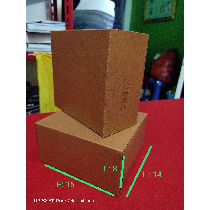 

kardus packing PxLxT ( 15*14*8 ) dpt 20 pack