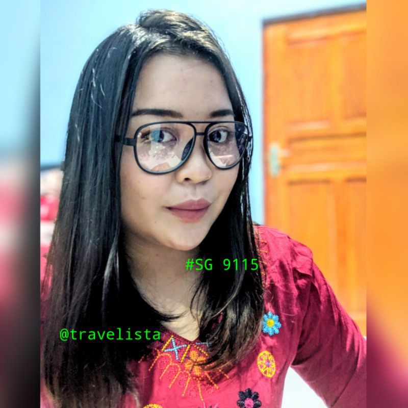 FullSet Kacamata Pelindung Mata Style Fashion SG 9115 Modis Women APD Lensa Bening Normal