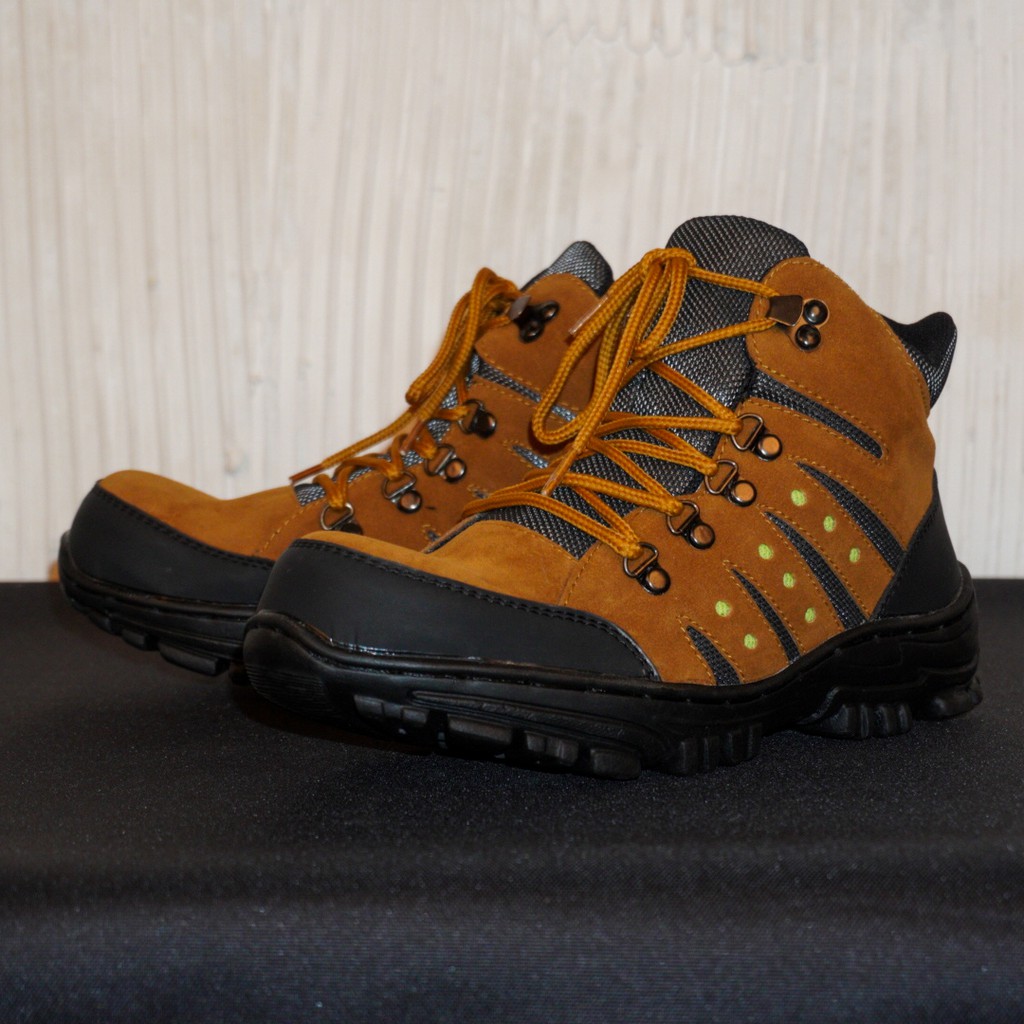 COD !!! Sepatu Pria Crocodile Macan Boots Safety Ujung Besi Hiking Working