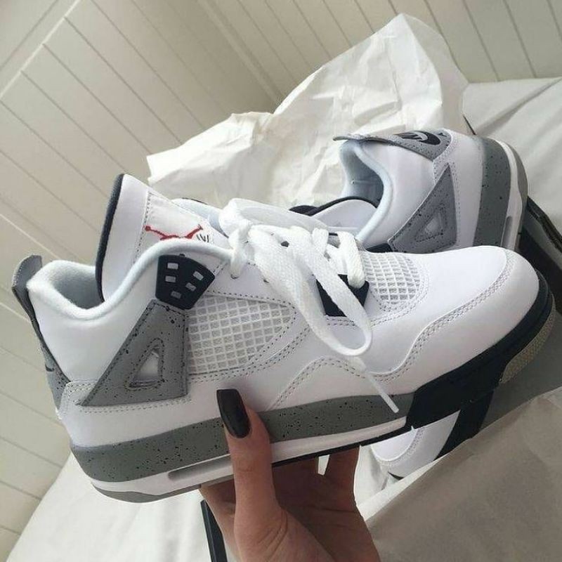 Sepatu Nike Air Jordan 4 Retro "White/Cement"