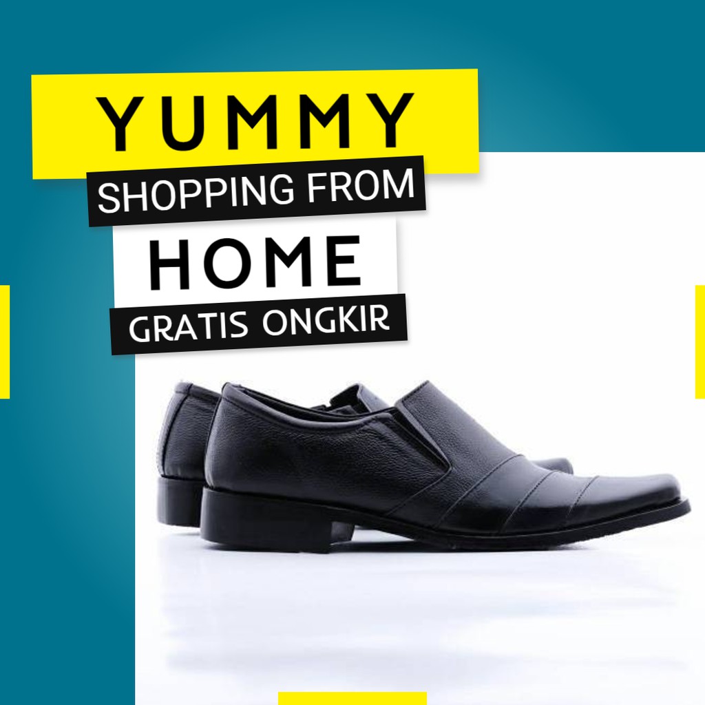 Sepatu Pantofel pria Kulit Cowok Formal Kerja Pria Tanpa Tali Terbaru Original 100% Anti Licin MURAH