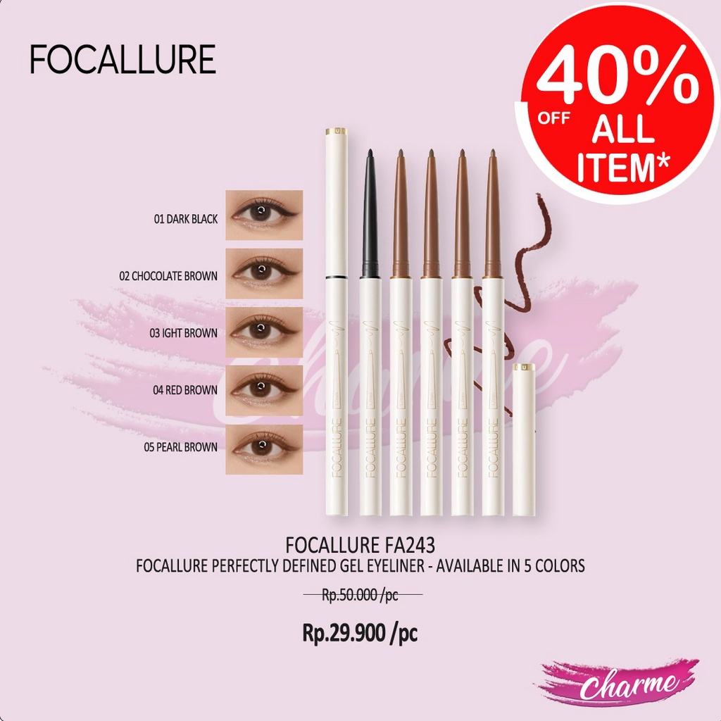 (READY &amp; ORI) Focallure Perfectly Defined Gel Eyeliner FA243 FA 243