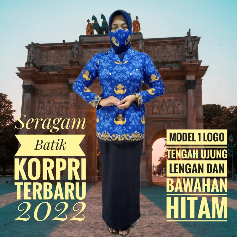 Baju Batik KORPRI Terbaru Katun Sekar Begawan Wanita dan Pria Model 1