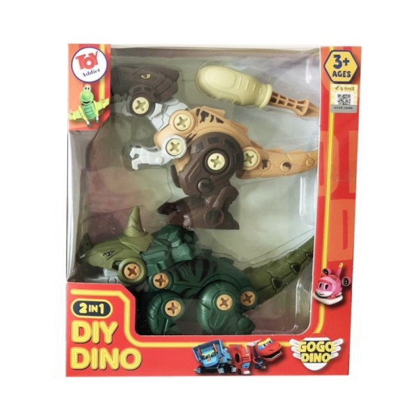 

Toy Addict Gogo Dino DIY 2 in 1 Mainan Dinosaurus Bongkar Pasang Berkualitas
