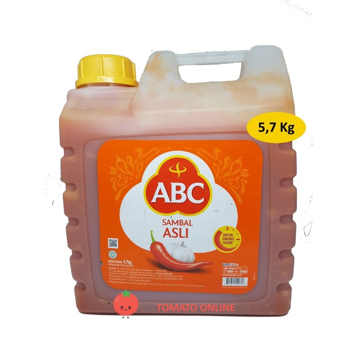 

Ready- Saus Sauce Sambal Abc Jerigen Dirigen Galon 5.7 Kg / 5.7Kg