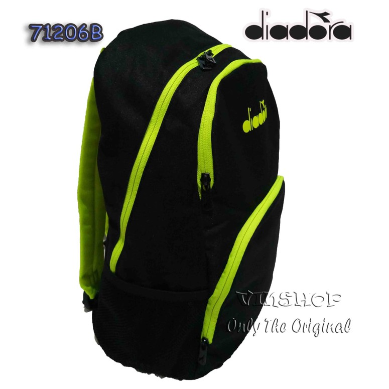 Backpack DIADORA DIABPU71206. Black/Blue100%Original - Hitam
