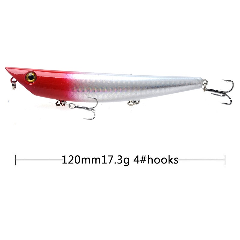 1pc Umpan Pancing Apung Bentuk Ikan 12cm / 17.3g Dengan Kail Untuk Ikan Bass Laut