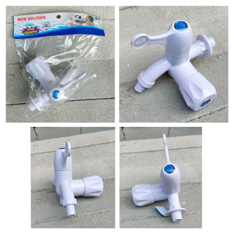 KRAN CABANG KERAN DOUBLE PVC PLASTIK SOLIGEN
