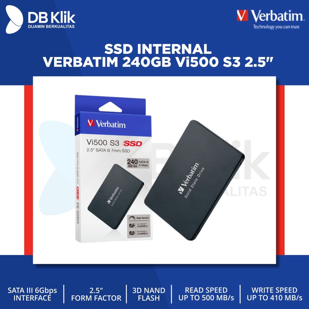 SSD Internal VERBATIM SATA III 240GB Vi500 S3 2.5&quot; | VERBATIM 240GB