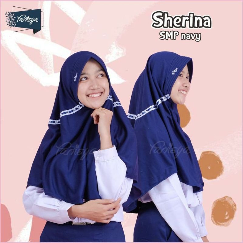 JILBAB SEKOLAH SMP BERGO KAOS INSTAN BIRU DONGKER NAVY FANISYA