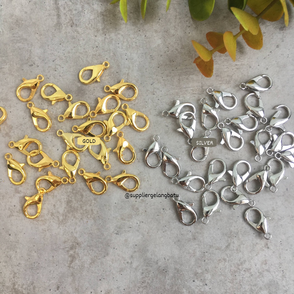 spacer Kait udang / kokot udang 14mm SILVER GOLD kait ujung masker