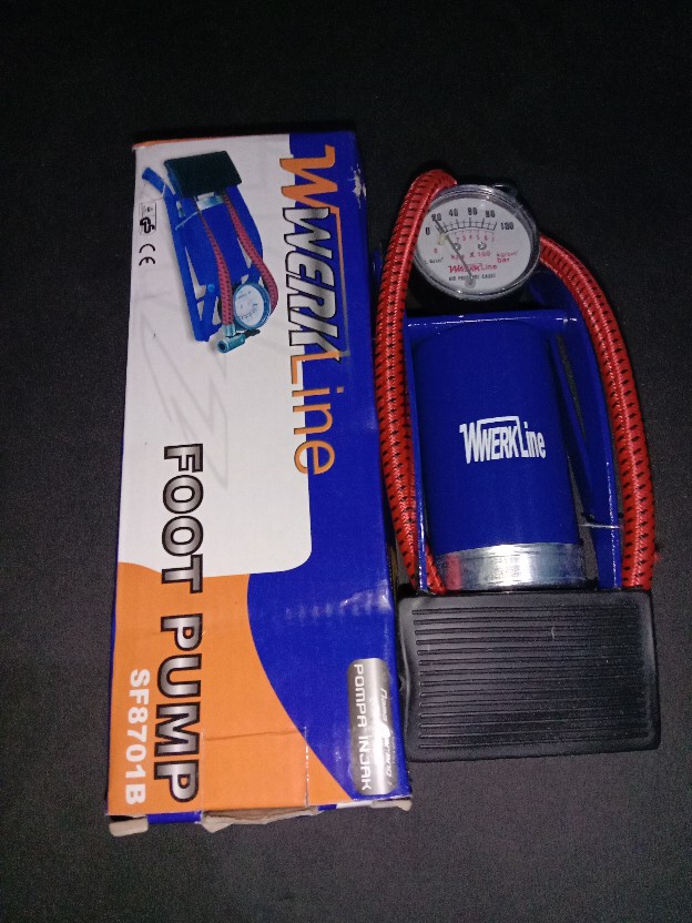 Pompa Kaki Injak Serbaguna Bola Balon Sepeda Foot Pump 100 Psi Tekanan Berfungsi Palazzo/werkline