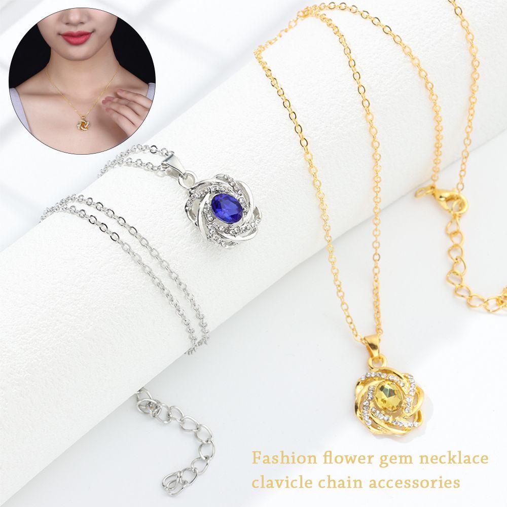 R-flower Flower Kalung Kreatif Hadiah Pesta Perhiasan Choker