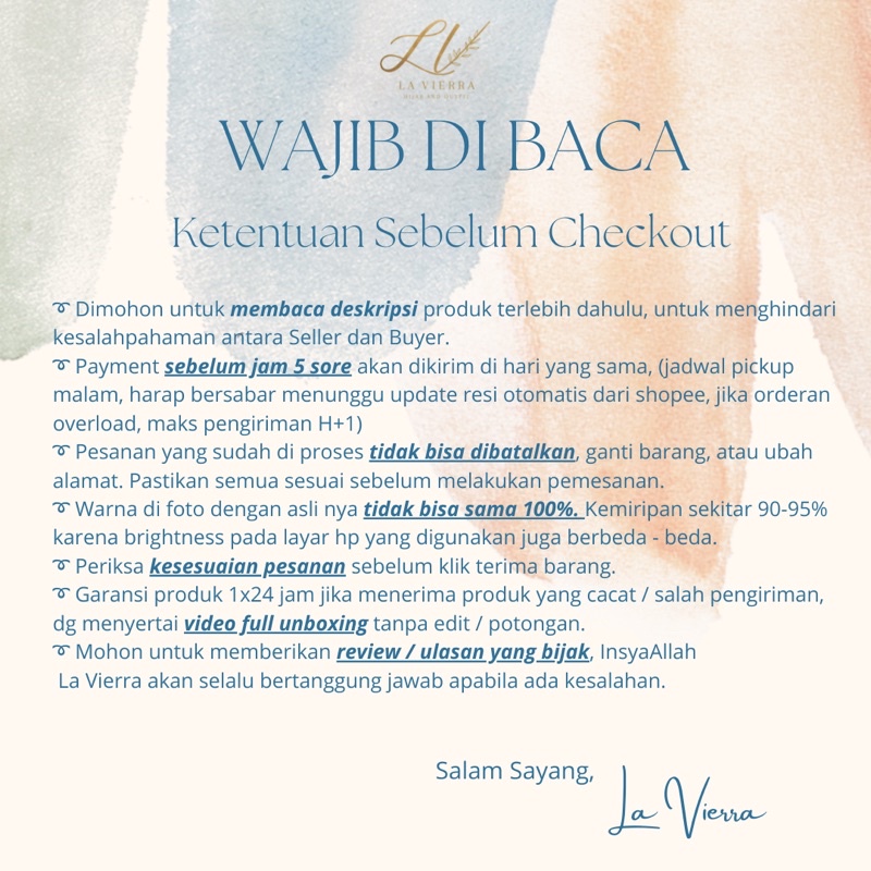 La Vierra Jilbab Segiempat Paris Premium Original / Bukan Paris Voal