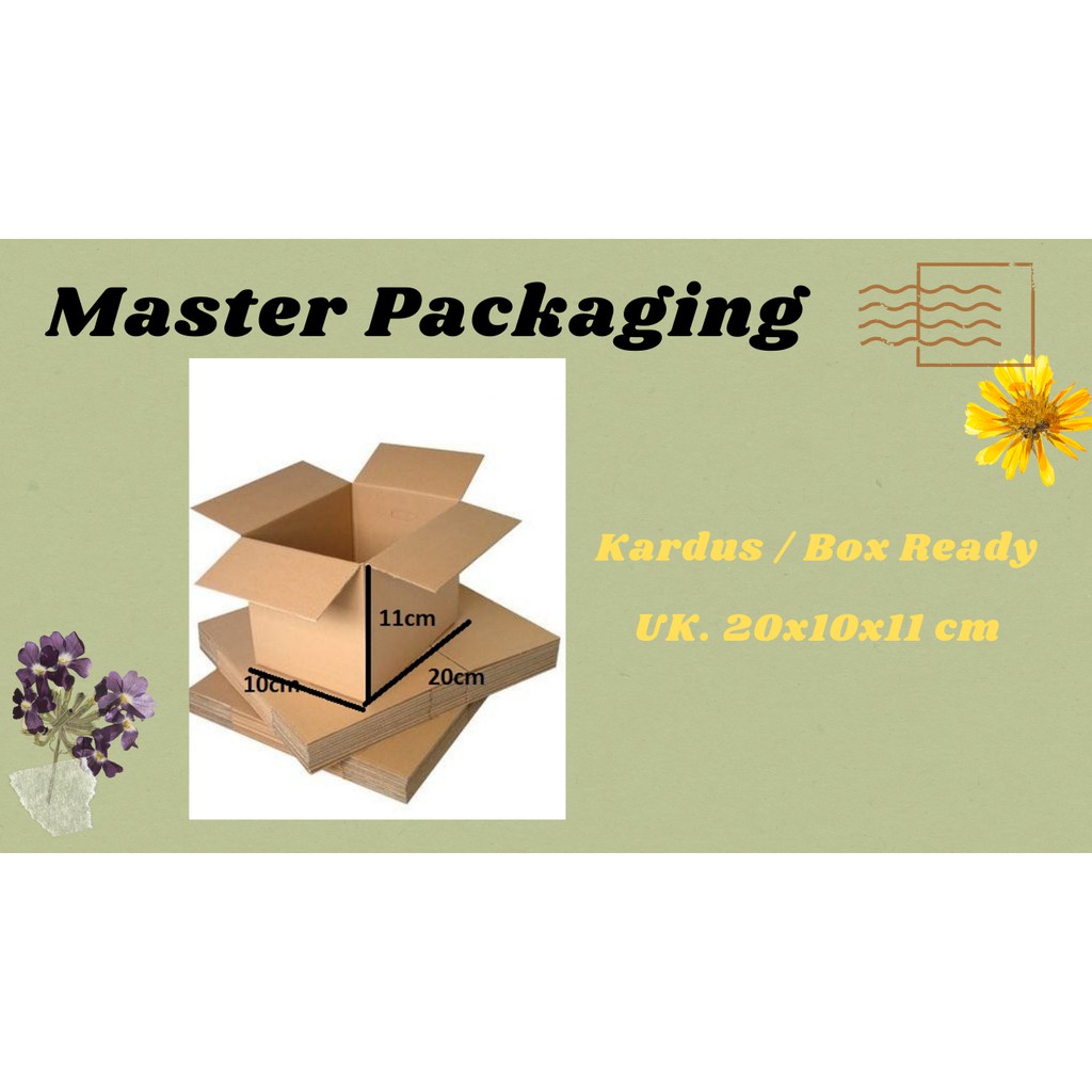 

Kardus/Dus/Box Ready ukuran 20x10x11cm Diecut(Rapi)