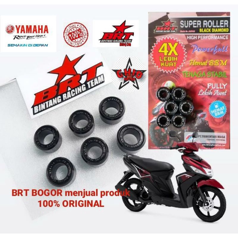 ROLLER BRT AEROX NMAX LEXI 9 GRAM 11  GRAM 13 GRAM ROLER BRT BLACK DIAMOND MIO M3 SOUL GT XEON X RIDE 125 LOLER RACING BRT NMAX 150 155 AEROX 150 155 NEW FREE GO LEXI 125 XEON KARBU 9 11 13 GRAM ROLLER ECER MIX BRT NMAX GHIO MOTOR SHOP