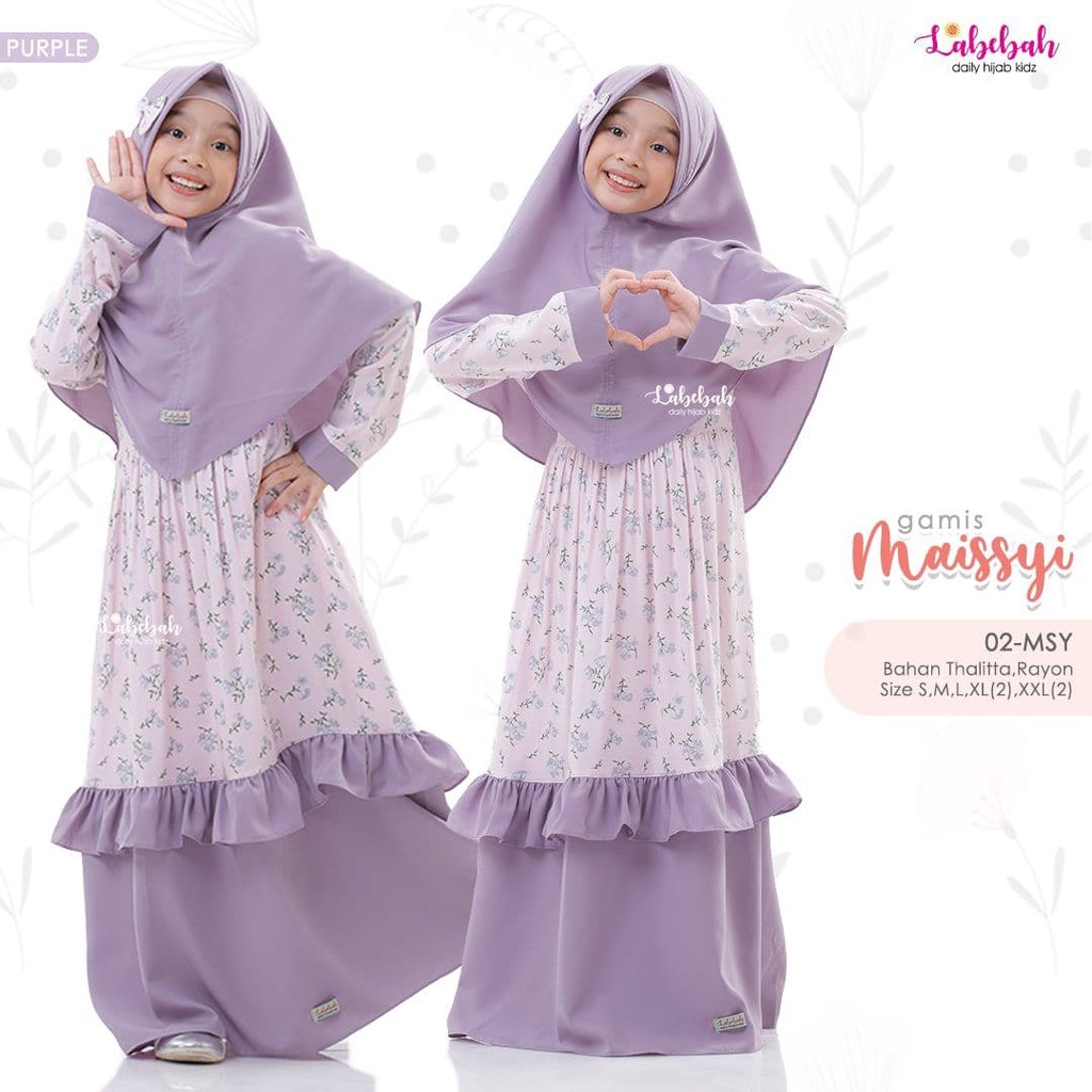 gamis anak model terbaru labebah by labella maissy Ungu