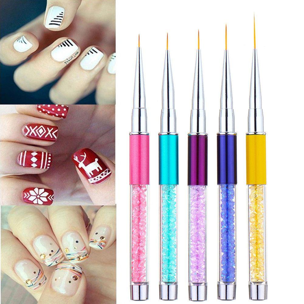 Preva Nail Liner Pen Fashion 3D Gradient Art Kristal Menangani Menggambar Garis Garis Grid Stripe