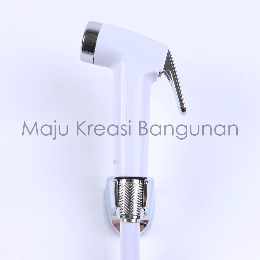 Jet Shower SOLIGEN Set Kepala Washer Toilet Cebok Chrome Selang Stainless Nekel Nikel Bidet Putih Hitam