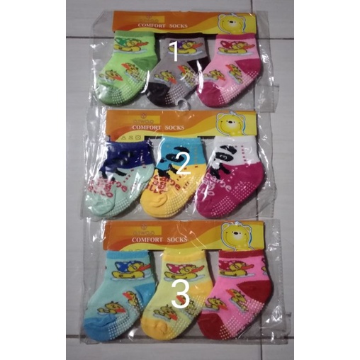 3 pasang kaos kaki baby 0-12 bulan