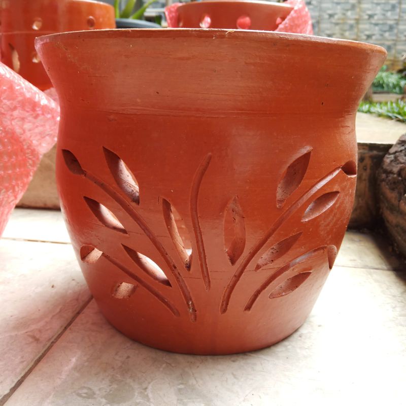 Pot Anggrek  Tanah Liat Gerabah Terakota Besar D20