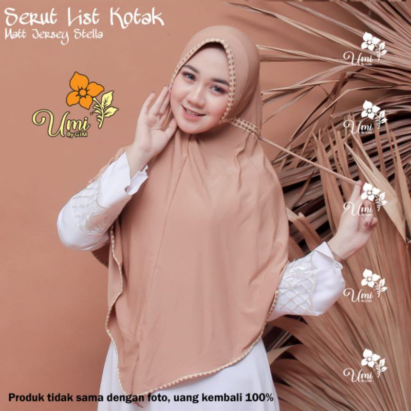 [COD] Termurah -  Jilbab Instan Serut Kotak | Hijab Serut Inayah Jilbab Jersi Serut Jersey Jumbo Ser