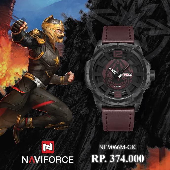 ● BISA DITAWAR JAM TANGAN PRIA● JAM TANGAN NAVIFORCE X GATOTKACA NF-9066M-GK SALE