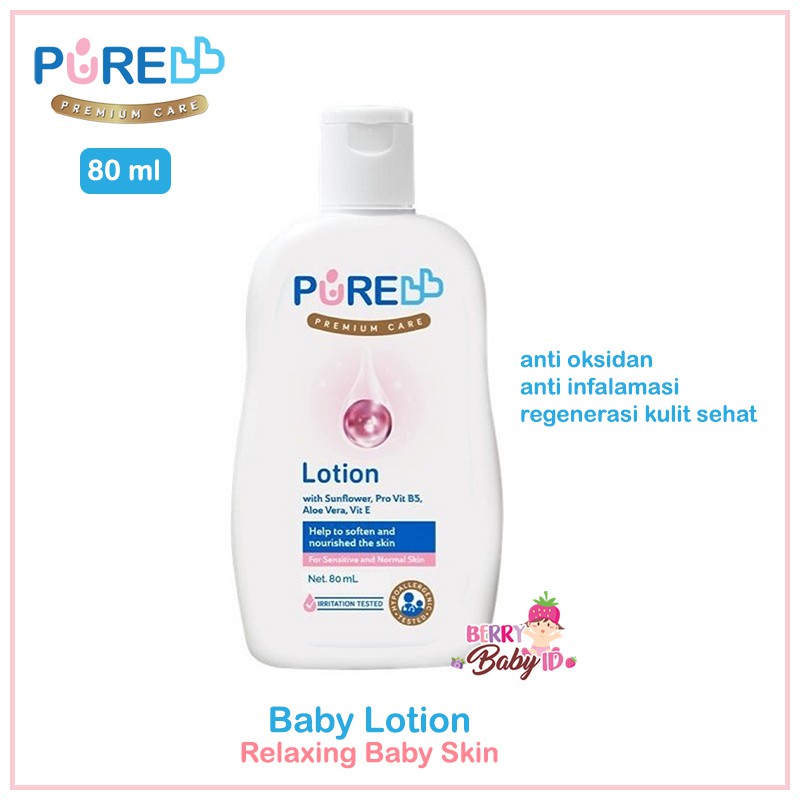 PureBB Lotion Losion Moisturizer Bayi Anti Oksidan 80 ml Pure BB Baby Berry Mart