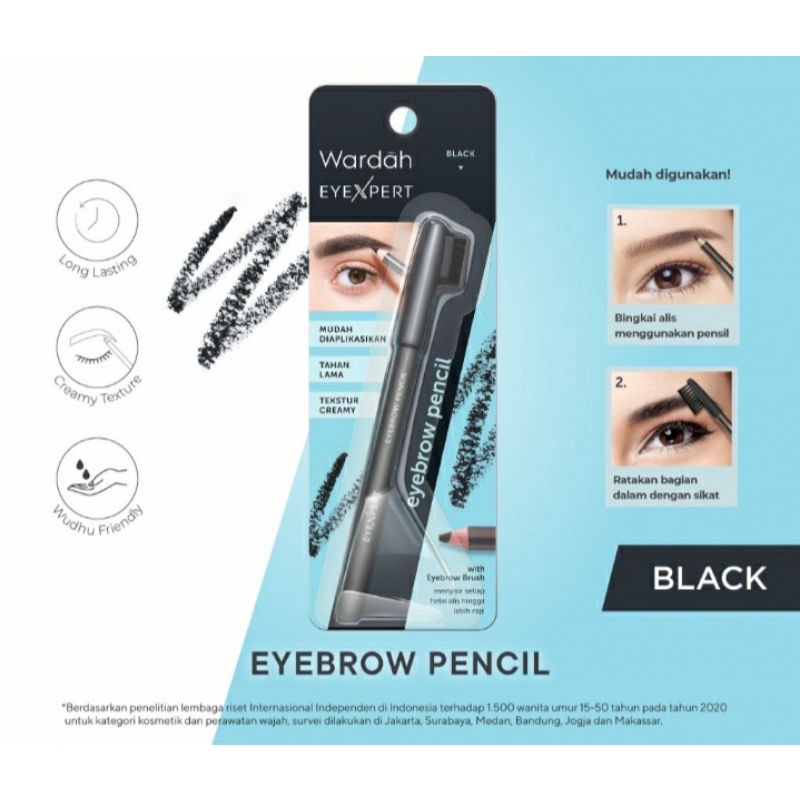 Wardah pensil alis EyeExpert Eyebrow pencil with brush / matic brow definer