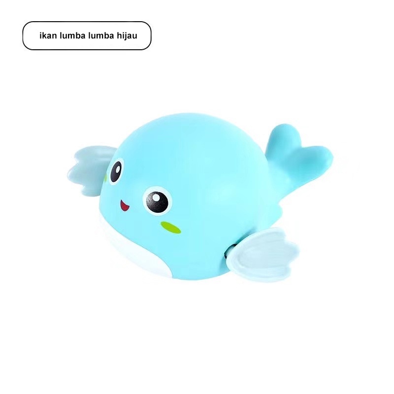 Mocababy Mainan Mandi Anak Bayi Bentuk Karakter Hewan Kecil Dapat Berenang Mainan Mandi Anak Bayi Bentuk dalfin / bath toy bayi / Mainan mandi bayi Jarum Jam-Paus Biru Muda