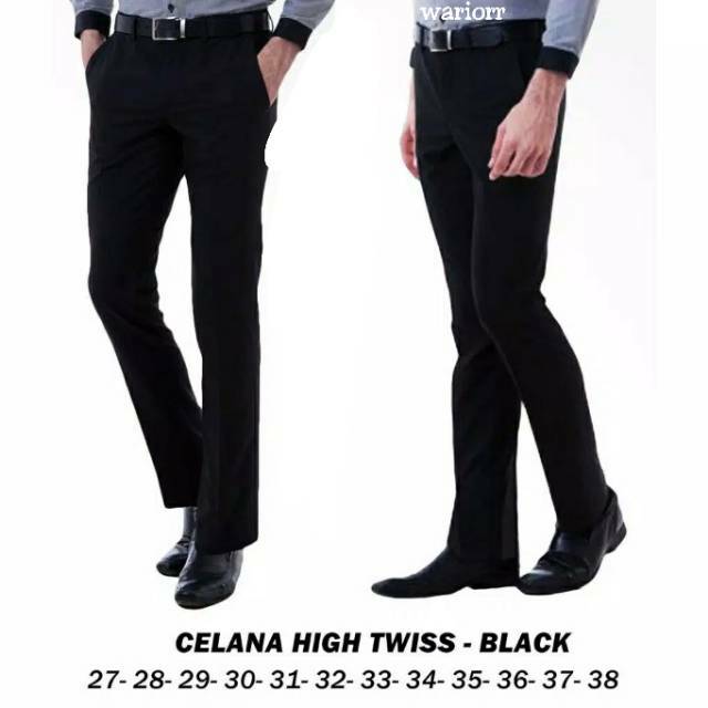 Celana Formal Pria Kerja Slimfit Kantor Bahan Kain Teflon Size 27 - 38 Murah Adem Nyaman Caldin