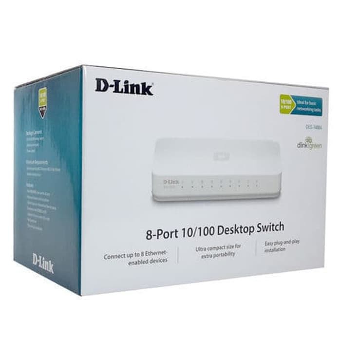 Switch Hub Dlink DES-1008A/C 8P 10/100 Plastik