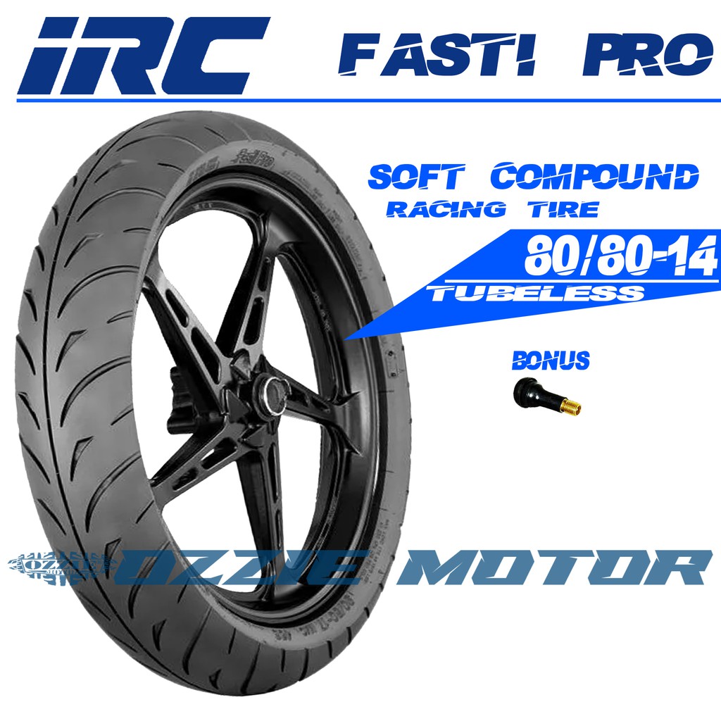 IRC FASTI PRO 80/80-14 RACING SOFT COMPOUND TUBELESS ORIGINAL MATIC