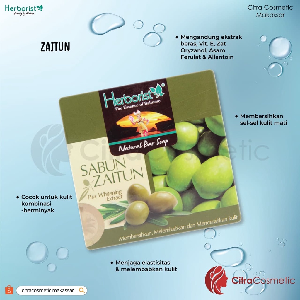 Herborist Natural Bar Soap Series Beras Hitam | Beras Putih | Zaitun | Curcuma | Beras Merah | Sere